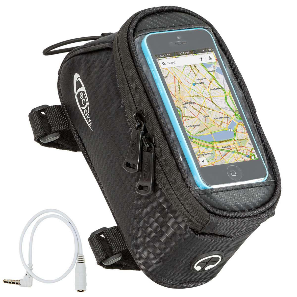 FAHRRADTASCHE mit Rahmen-Befestigung schwarz - Schwarz, Kunststoff (8.5/8.5/18cm) - tectake