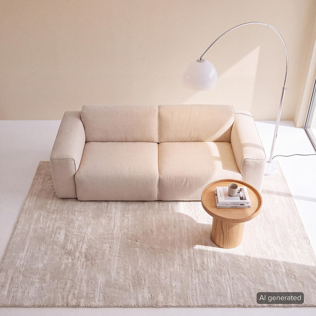 2-SITZER SOFA - Beige/Schwarz, Kunststoff/Textil (220/71/102cm) - home24