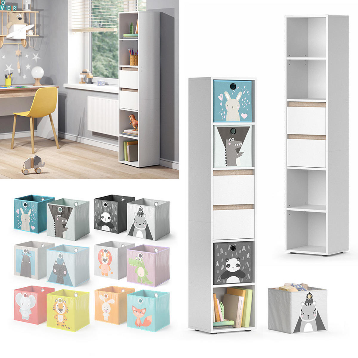 BÜCHERREGAL Robert Weiß 36.2 x 171 cm - Weiß, Holzwerkstoff (36.2/171/29.9cm) - Vicco