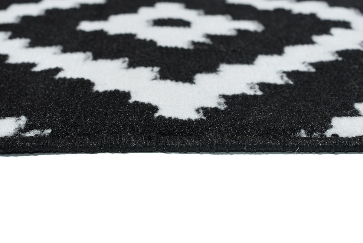 TEPPICH LUXURY Schwarz Geometrisch Karo Diamant 300/400 cm - Schwarz, Textil (300/400cm) - Tapiso