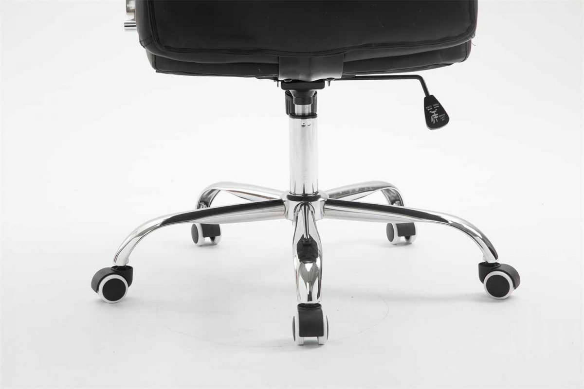 CHEFSESSEL Lederlook schwarz - Chromfarben/Schwarz, Textil/Metall (54/105/51cm) - CLP