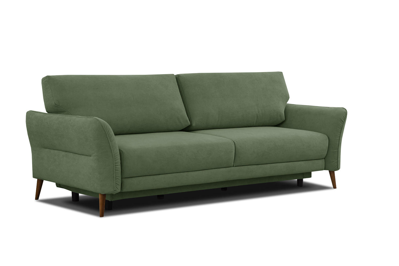 SOFA FIGARI 3-Sitzer mit Schlaffunktion, grün - Braun/Grün, Holz/Textil (232/90/107cm) - Courtois Laville