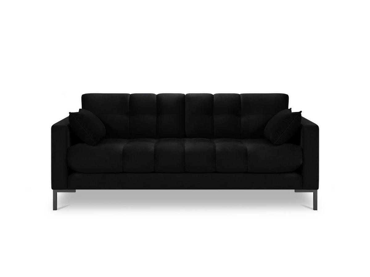 SOFA Mamaia aus Samt schwarz 2 Sitzplätze - Schwarz, Textil (92/75/152cm) - Micadoni
