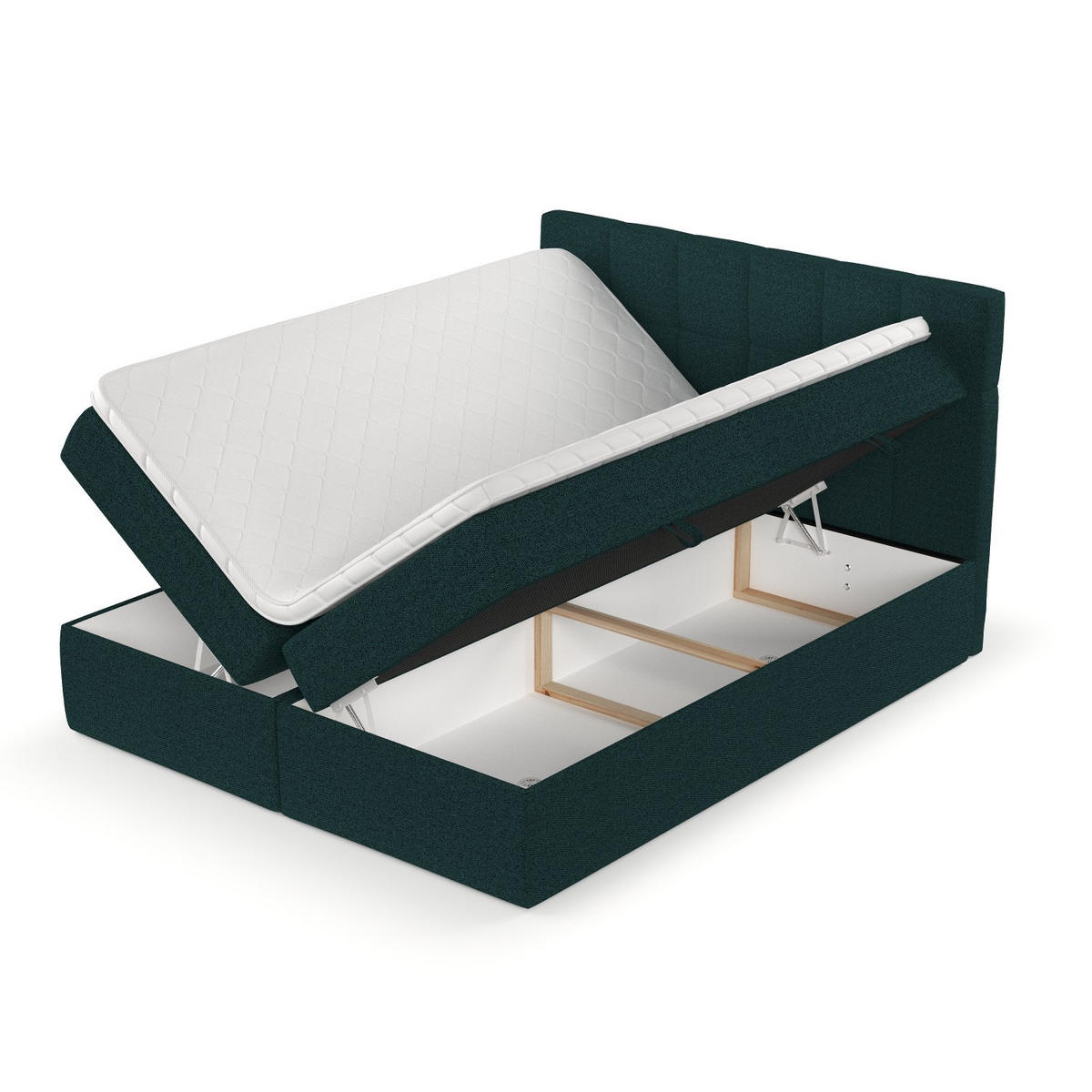 POSTEL BOXSPRING VARENO 200/200 Zelená - černá/zelená barva, kov/dřevo (200/200cm) - AltaBeds