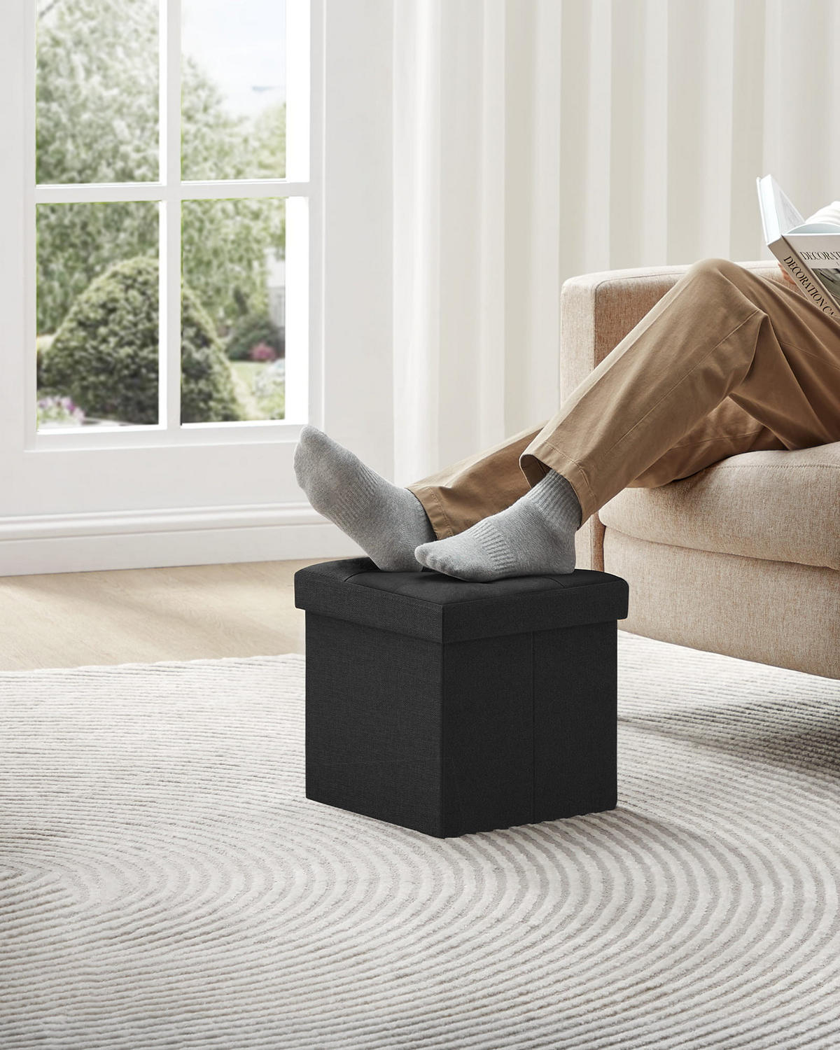SITZBOX Grau 30x30 cm Klappbar - Grau, Holzwerkstoff (30/30/30cm)