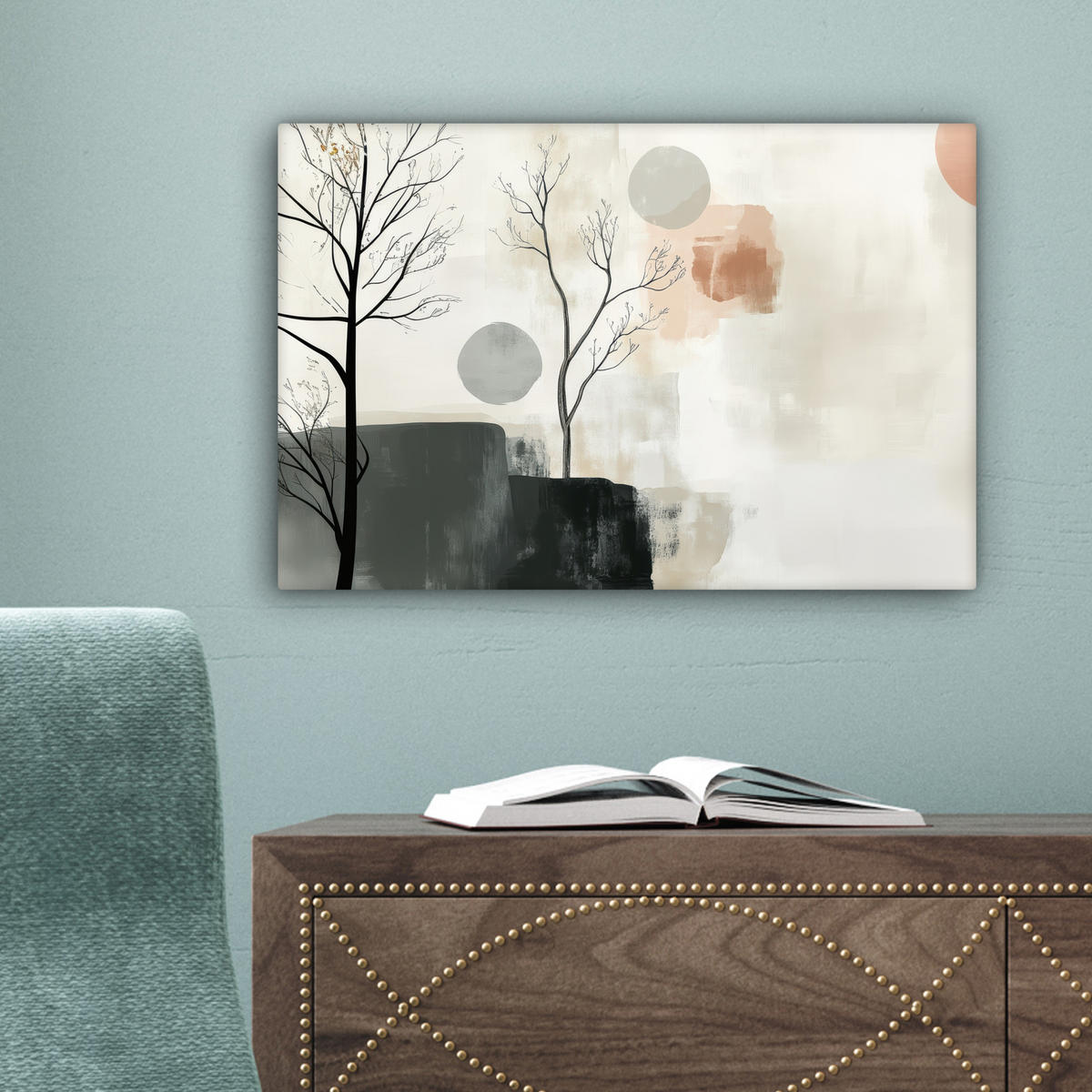 LEINWANDBILD Wabi sabi - Beige - Pflanze 30x20 cm - Sandfarben, Textil (30/20cm) - MuchoWow