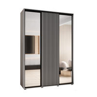 SCHWEBETÜRENSCHRANK 235,2/170/45 3-türig - Schwarz/Weiß, Holz/Metall (170/235/45cm) - Abiks Möbel