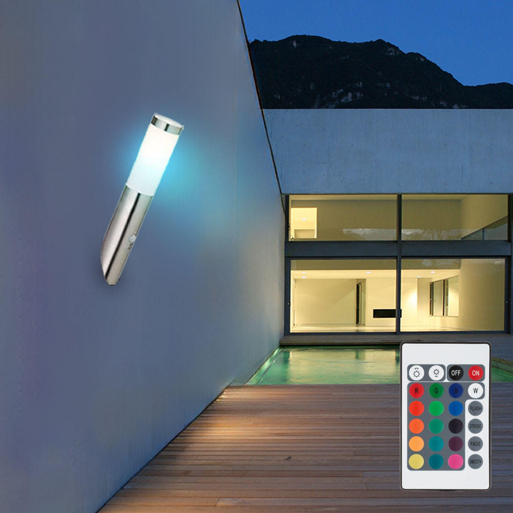 LED AUSSEN-WANDLEUCHTE Edelstahl Silber - Silberfarben, Metall (7.6/40/7.6cm)