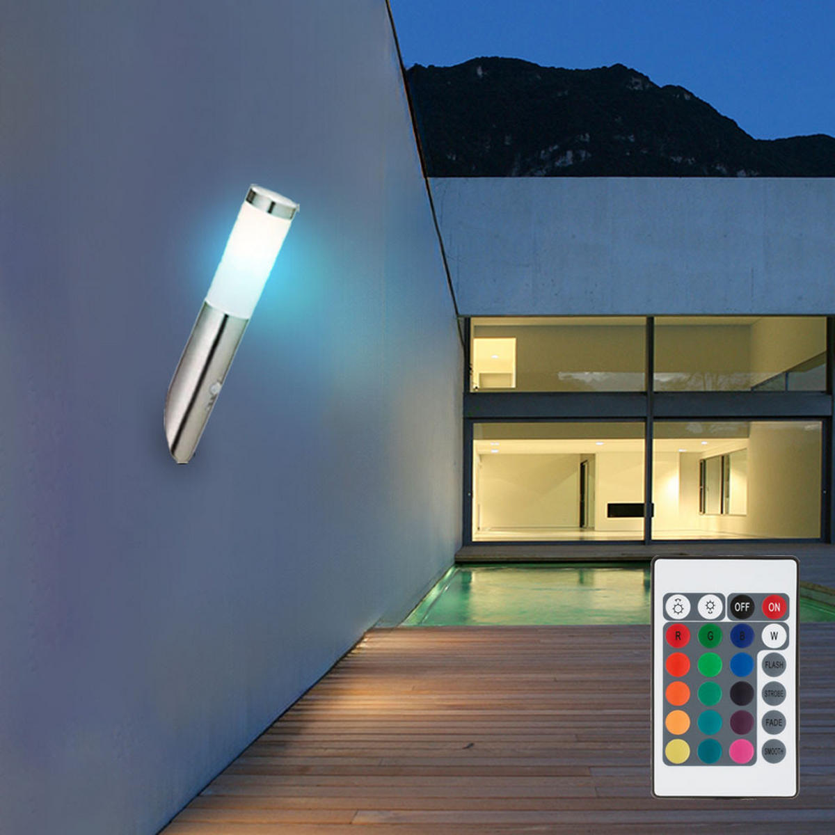 LED AUSSEN-WANDLEUCHTE Edelstahl Silber - Silberfarben, Metall (7.6/40/7.6cm)