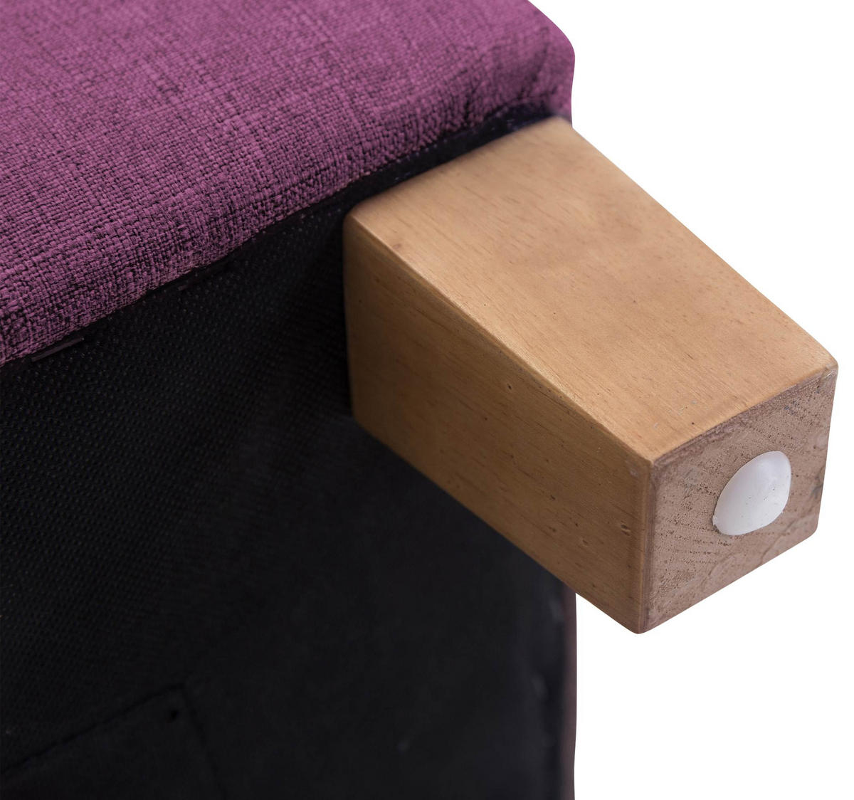 SITZWÜRFEL eckig 45/45/46 cm Stoff lila - Lila/Naturfarben, Holz/Textil (45/46/45cm) - CLP