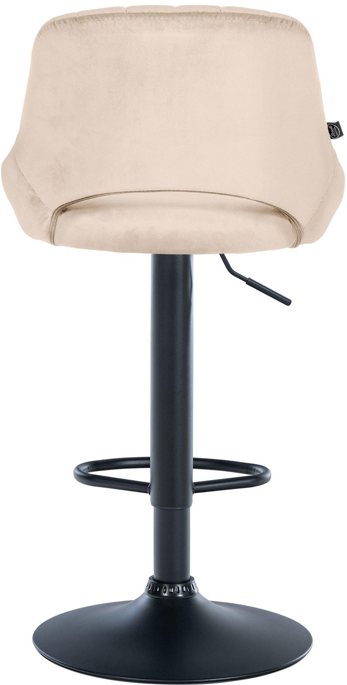 BARHOCKER 2er Set Milos Samt B creme - Creme/Schwarz, Textil/Metall (47/106/48cm) - TPFLiving