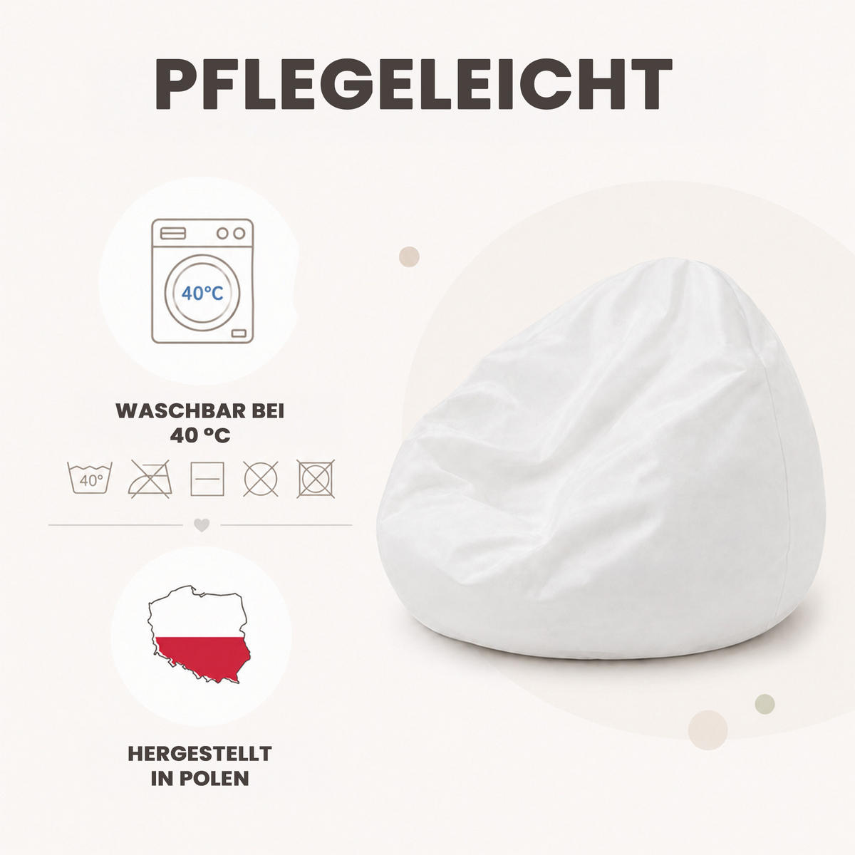BEZUG Comfii Weiß 60/60/60 cm Vigofil 100 g/m² - Weiß, Textil (92/70cm) - Dreamroots