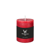 STUMPENKERZE Rustik Marble Style Rubin Rot 80 x Ø 68 mm, 1 Stück - Rot, Paraffin (8cm) - Wiedemann Kerzen