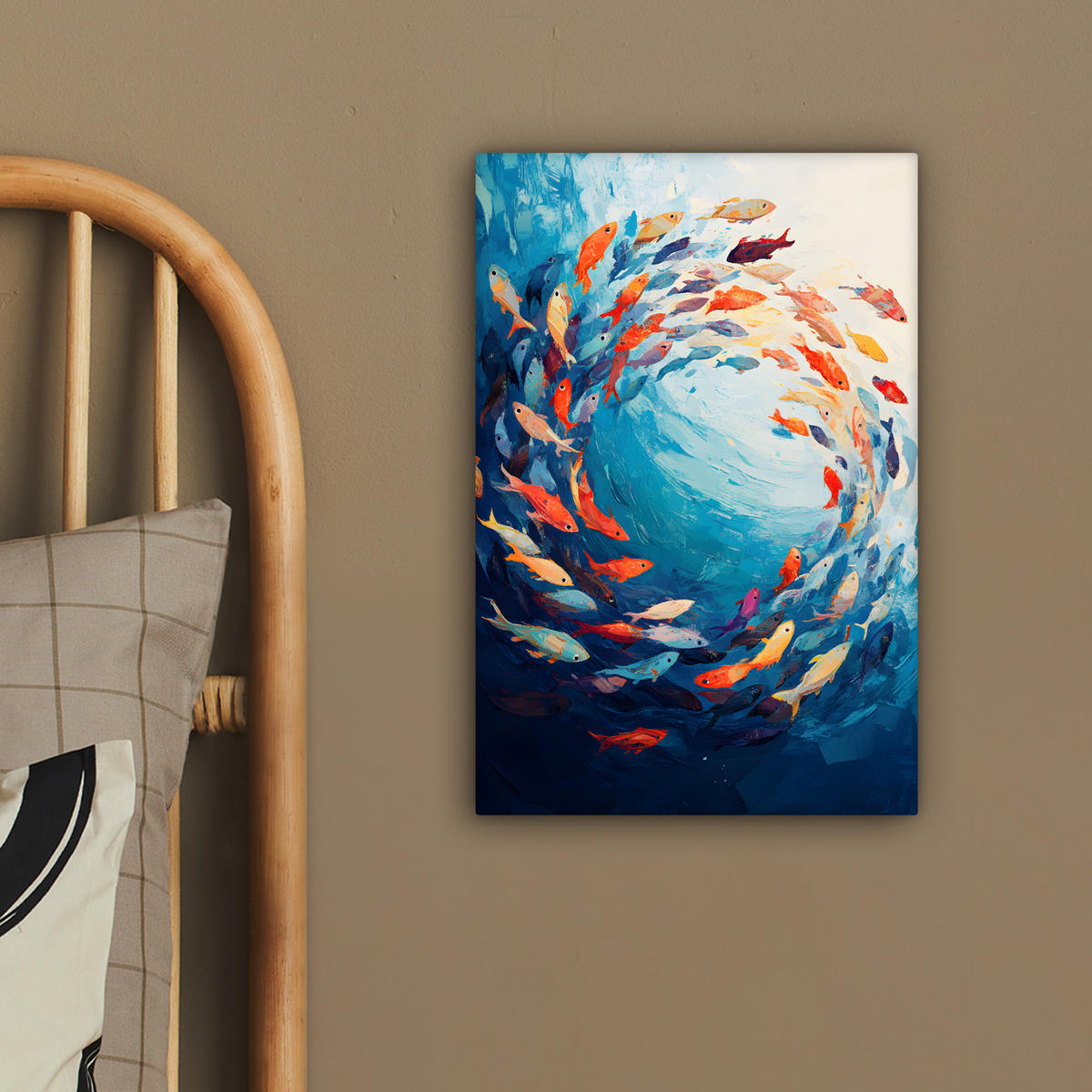 LEINWANDBILD Meer - Fische - Bunt - Dynamisch 20x30 cm - Hellblau, Textil (20/30cm) - MuchoWow