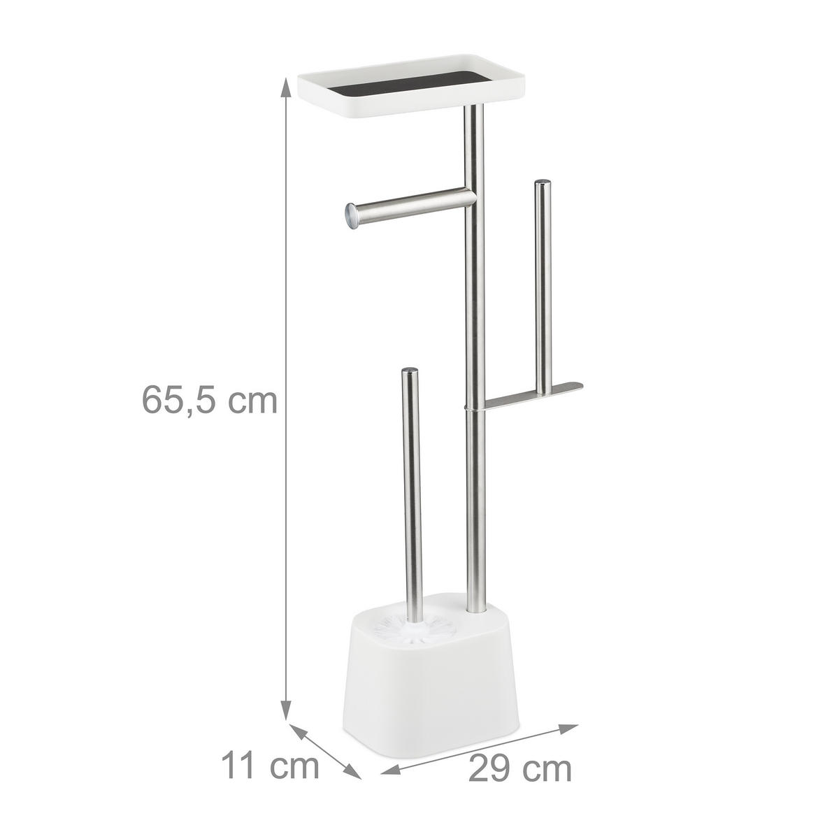WC-GARNITUR - Multicolor, Kunststoff/Metall (29/65.5/11cm) - Relaxdays