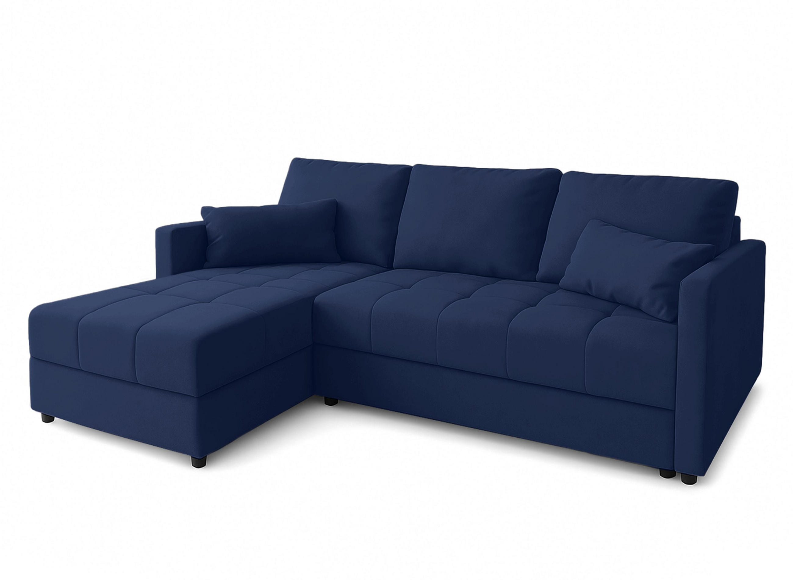 ECKSOFA L Form Dolceo Blau 226/140/78 cm – Schlaffunktion Universell Links Rechts - Blau/Schwarz, Kunststoff/Textil (140/226cm) - AX Living