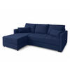 ECKSOFA L Form Dolceo Blau 226/140/78 cm – Schlaffunktion Universell Links Rechts - Blau/Schwarz, Kunststoff/Textil (140/226cm) - AX Living