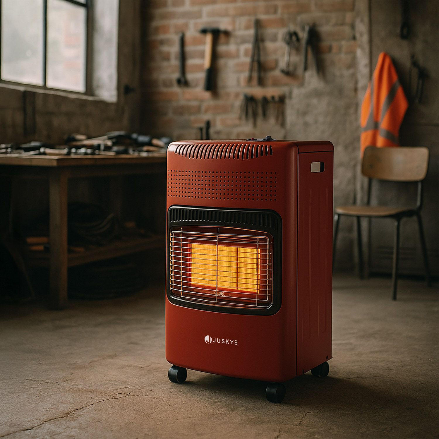 GASHEIZUNG GS42US rot - Rot, Metall (42/73/36cm) - Juskys