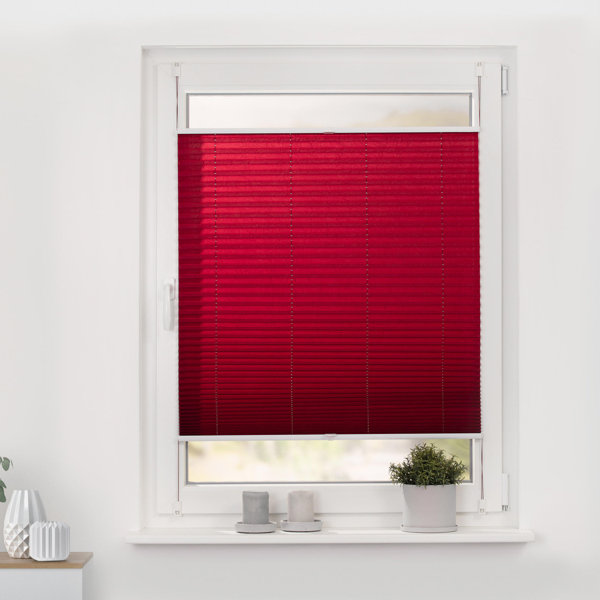 PLISSEE KLEMMFIX, OHNE BOHREN, VERSPANNT - Brombeere, Kunststoff (90/130cm) - Lichtblick Original