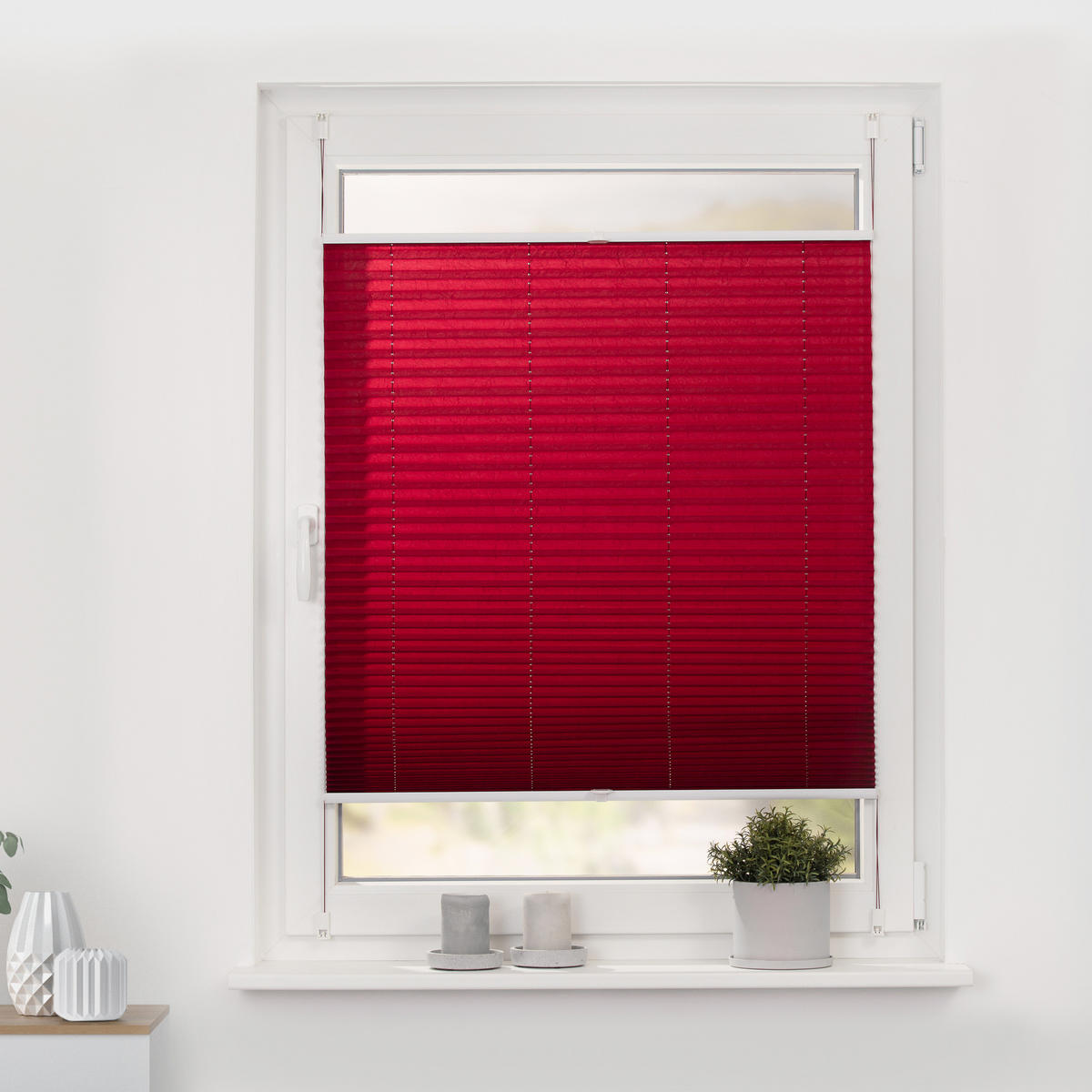 PLISSEE KLEMMFIX, OHNE BOHREN, VERSPANNT - Brombeere, Kunststoff (60/210cm) - Lichtblick Original