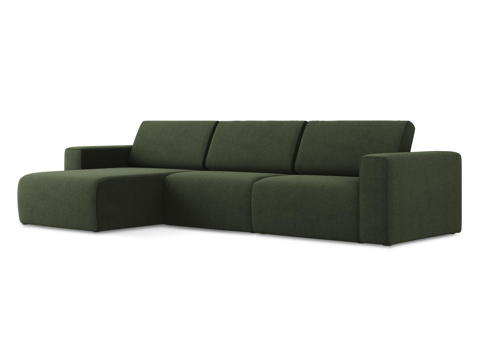 ECKSOFA Links Strukturstoff Stoff Grün - Blau/Schwarz, Kunststoff/Textil (167/314cm) - Makamii