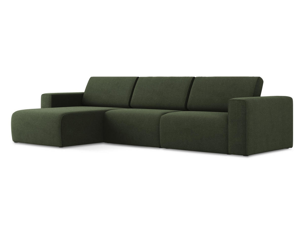 ECKSOFA Links Strukturstoff Stoff Grün - Blau/Schwarz, Kunststoff/Textil (167/314cm) - Makamii