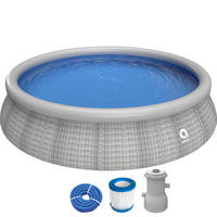 POOL Komplettset Aufstellpool Prompt Set rund 396 x 84 cm grau mit Filterpumpe - Grau, Kunststoff (396/84/396cm) - Avenli