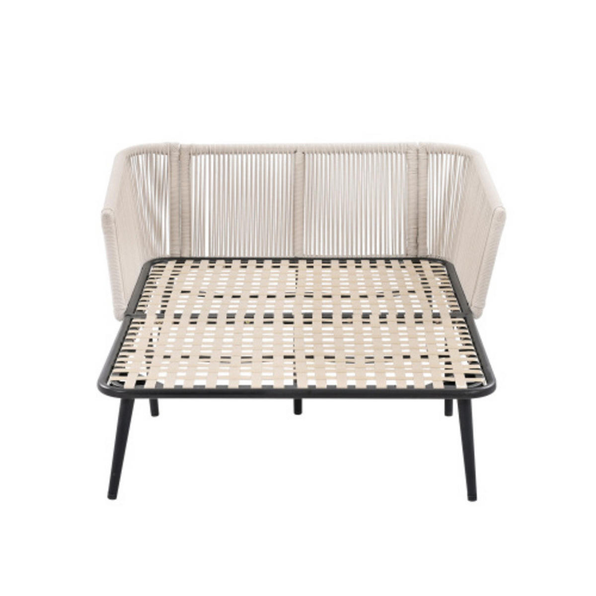 GARTENLIEGE 120x130x67 cm aus Stahl und Polyester, beige - Beige, Textil (130/67/120cm) - Luhomfu