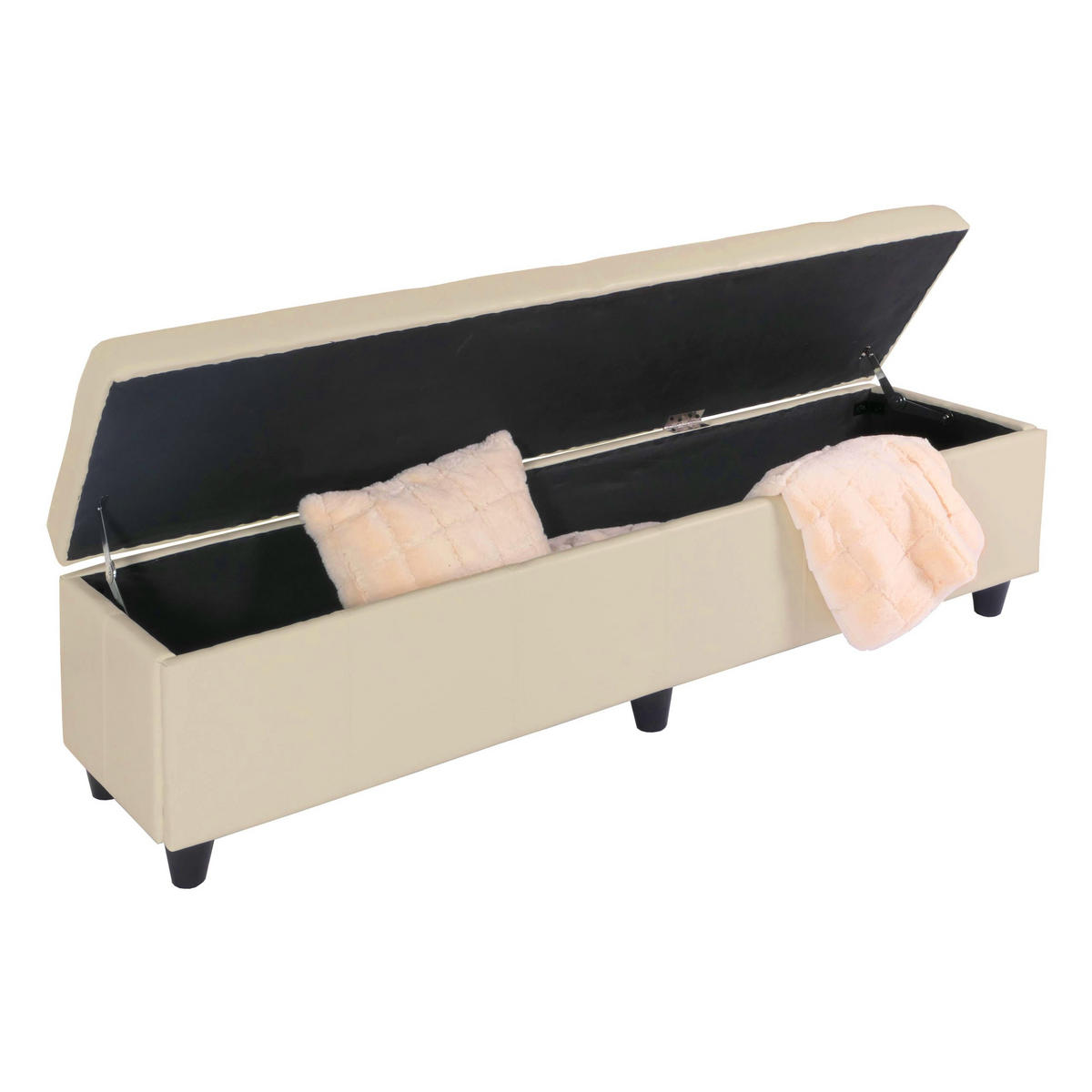 SITZBANK MIT AUFBEWAHRUNG XXL Cremeweiß - Creme/Weiß, Textil (180/45/45cm) - MCW