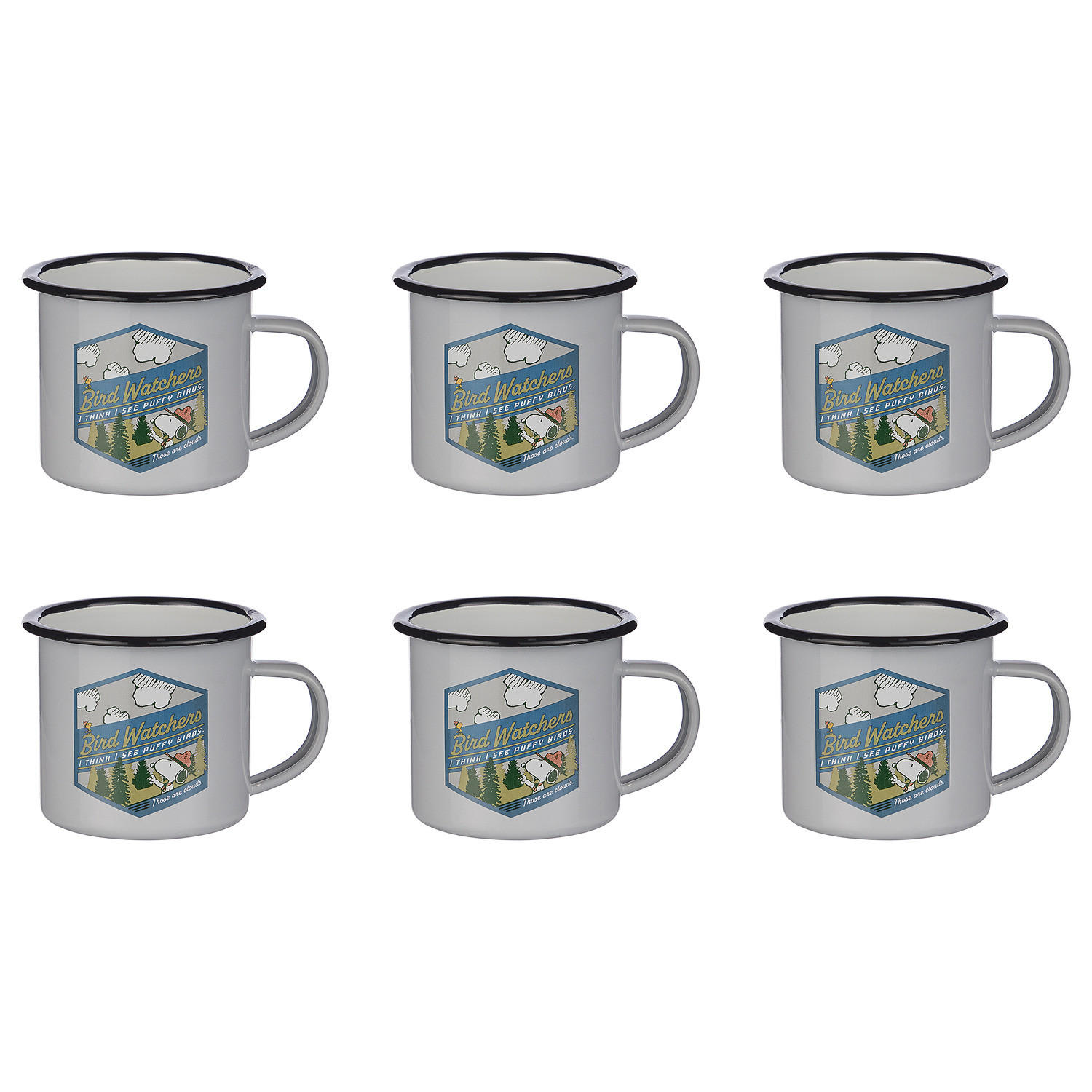 TASSEN 6er-Set Peanuts 380 ml - Grau, Keramik (0.38L) - Butlers