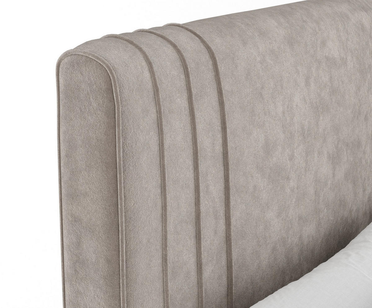 BOXSPRINGBETT Casone Taupe 160/200 cm mit Latex-Topper - Taupe/Silberfarben, Holz/Holzwerkstoff (160/200cm) - Maison de Reve