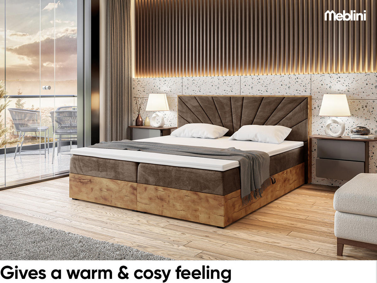 BOXSPRINGBETT Lofty 7 H4 - Braun, Holzwerkstoff (120/200cm) - Meblini