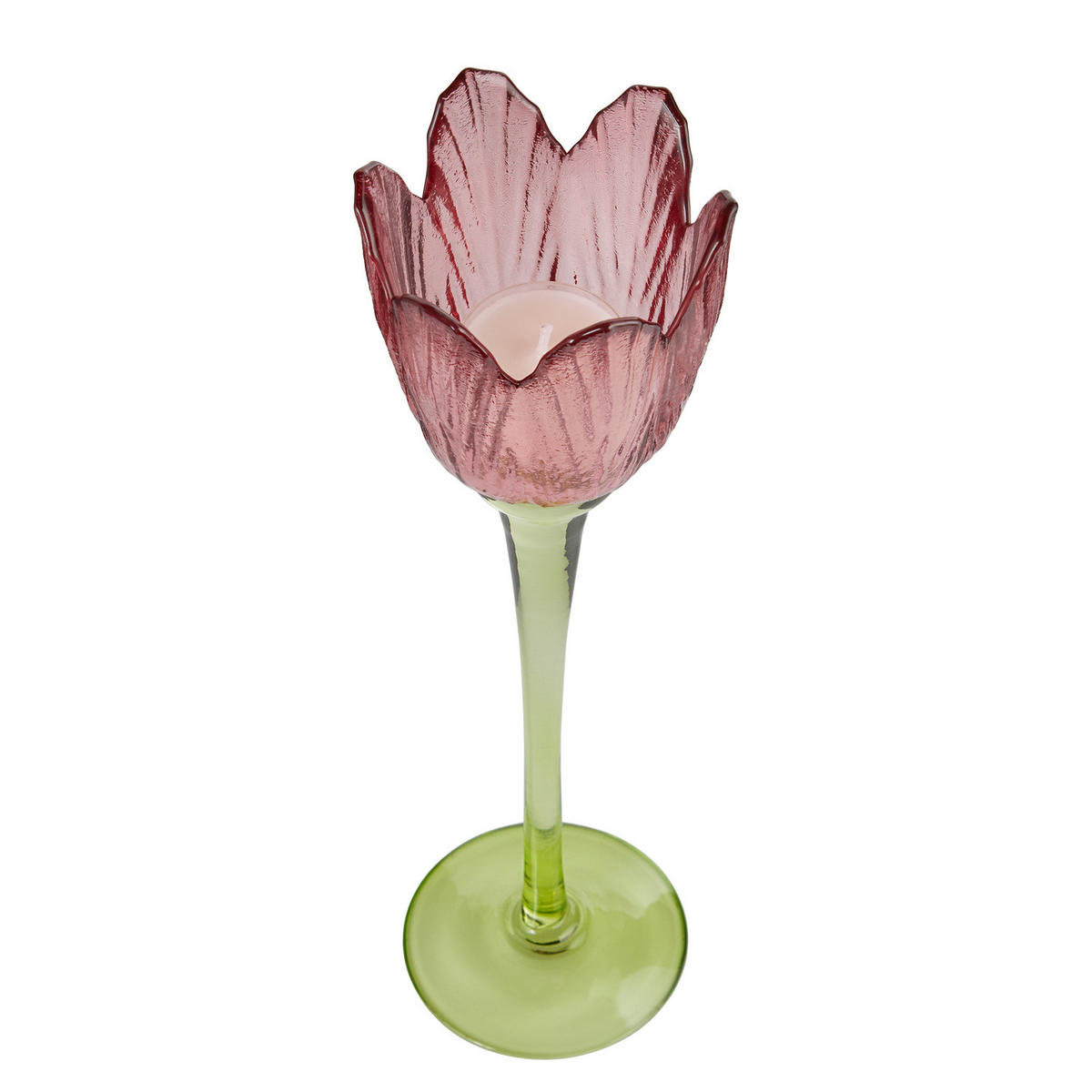 TEELICHTHALTER Tulip Tulpe - Rot, Glas (28cm) - Butlers