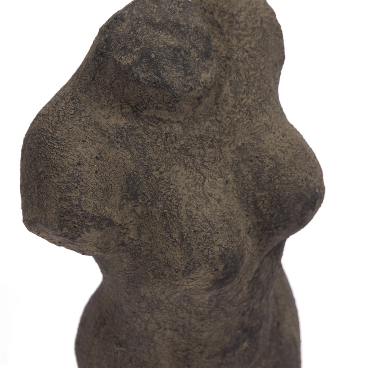 SKULPTUR Femme 54cm, Beton auf Holzsockel grau - Grau, Holz (26/54/19cm) - CREEDWOOD