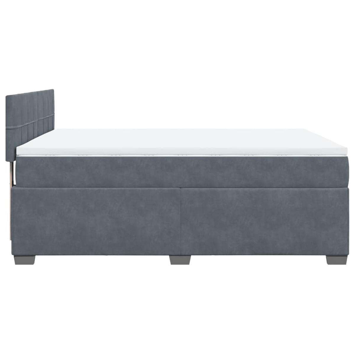 BOXSPRINGBETT Mit Matratze Dunkelgrau 160/200 Cm Samt - Grau, Textil (160/200cm) - vidaXL