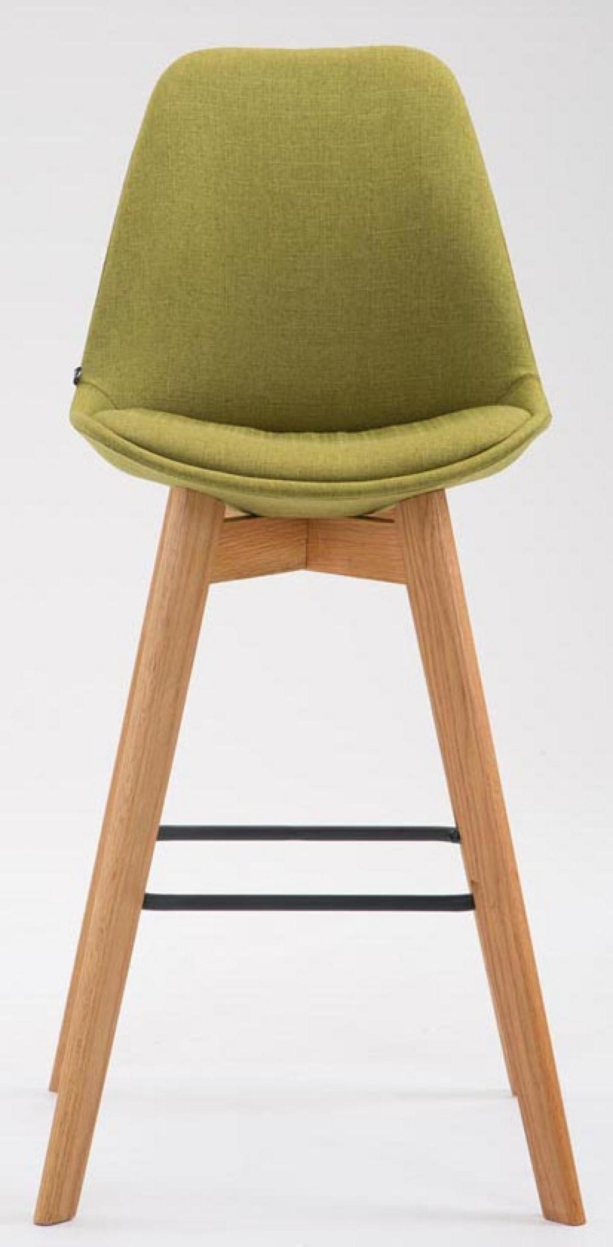 BARHOCKER 2er Set Stoff grün - Eukalyptusholzfarben/Grün, Holz/Textil (48/112/56cm) - CLP