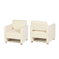 SESSEL, 2er-Set, mit Armlehnen, Cordbezug und Massivholzfüßen, Beige - Beige, Holz (66/76.5/73.5cm) - Meubles Cosy
