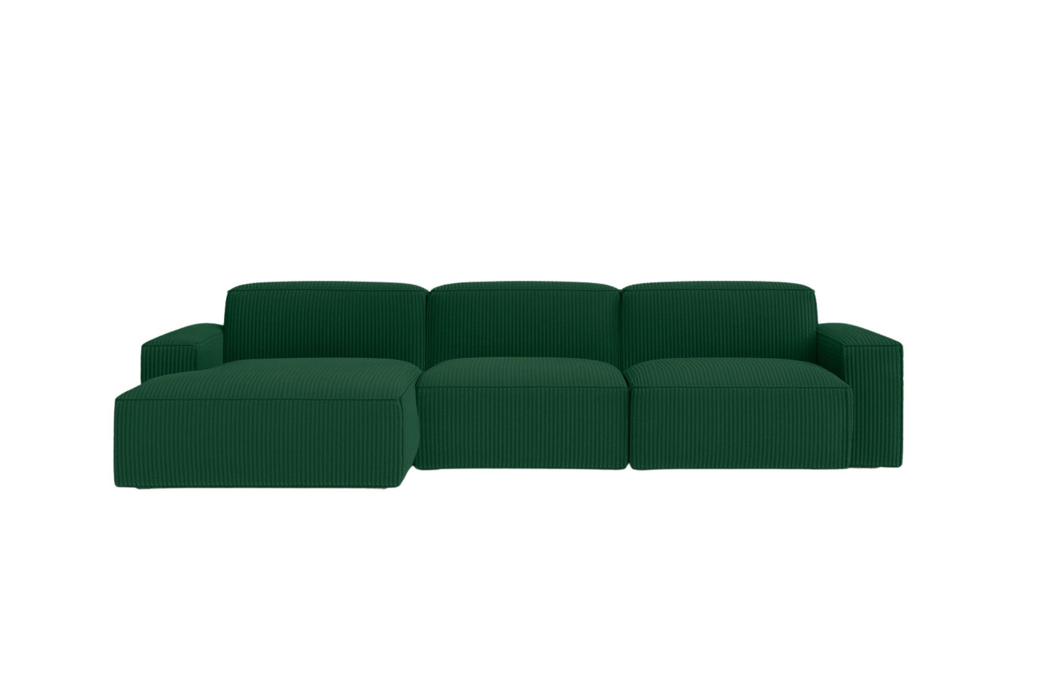 ECKSOFA Cursal L-Form, Stoff Poso, Grün, Links - Grün, Holz (284/166cm) - Kaiser Möbel