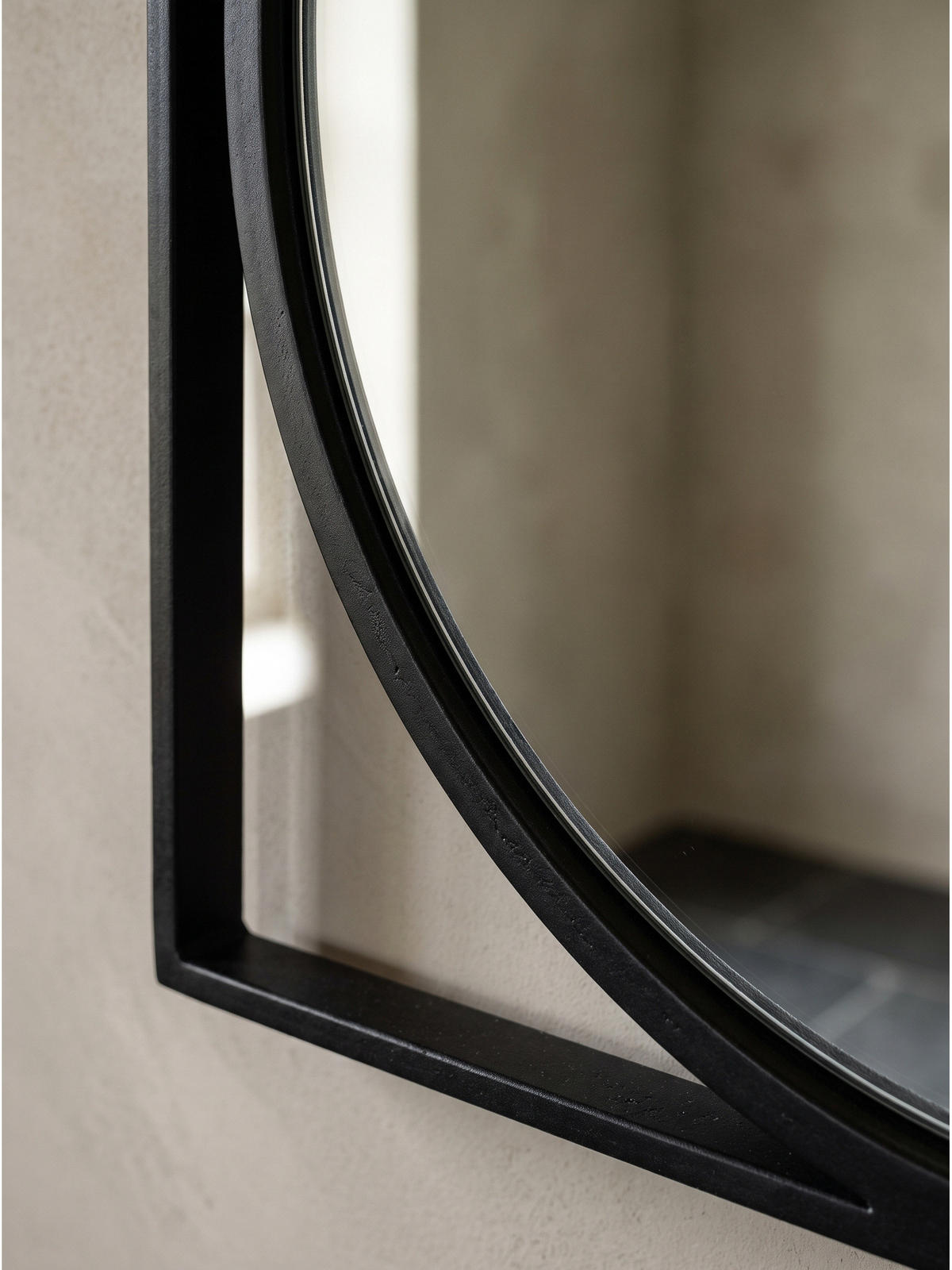 WANDSPIEGEL Rund Metall Schwarz 54x54 cm Quadratischer Rahmen - Schwarz, Glas (54/54/3cm) - KADIMA DESIGN