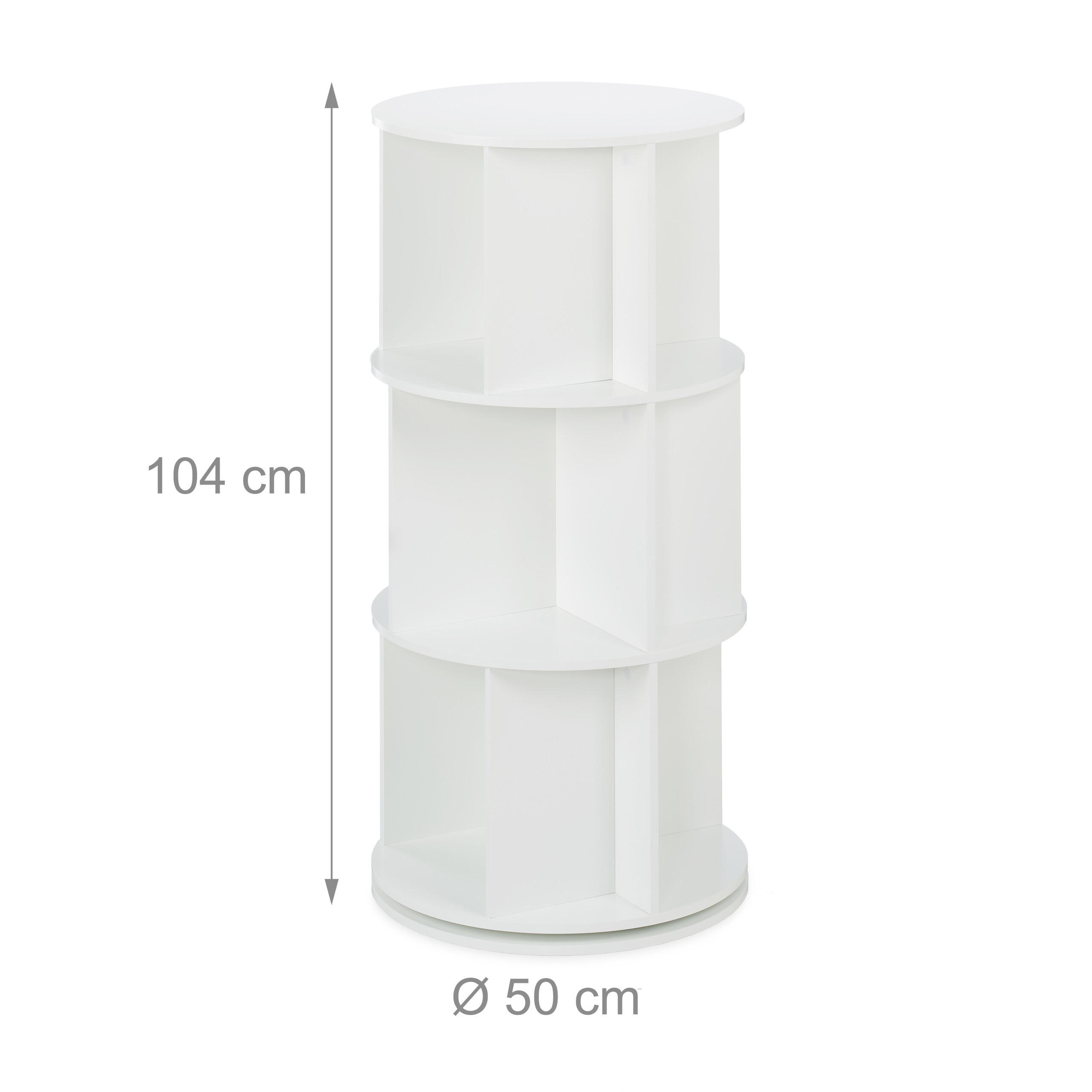 Thumbnail - Relaxdays Bücherregal, Weiß, Holzwerkstoff, Metall, 50x104x50 cm, Wohnzimmer, Regale, Bücherregale