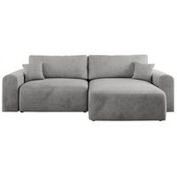 ECKSOFA NELSON Hellgrau Velvet - Hellgrau/Schwarz, Kunststoff/Textil (274/152cm) - MKS
