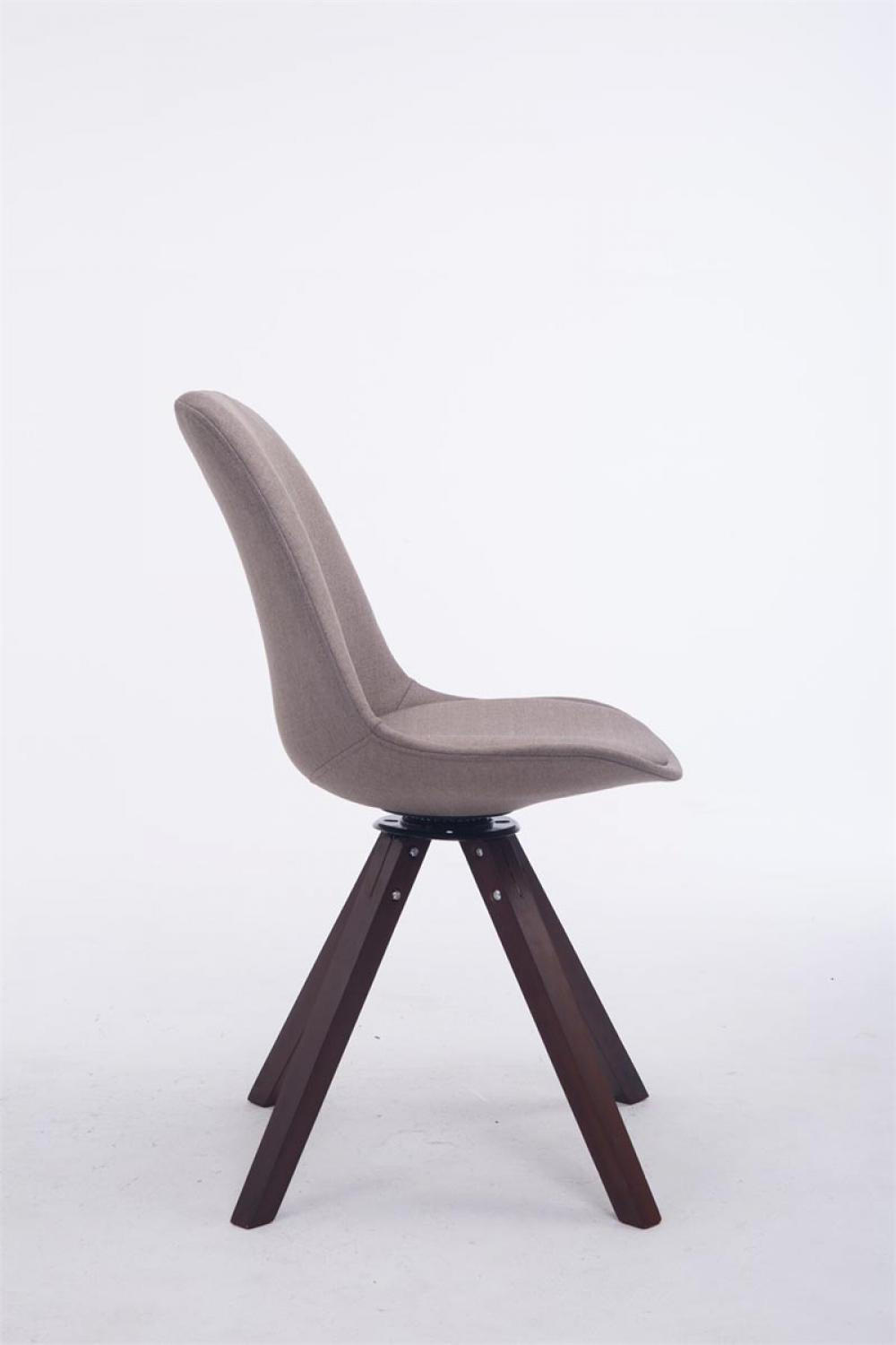 DREHSTUHL Stoff taupe - Taupe/Walnussfarben, Holz/Textil (48/84/56cm) - CLP