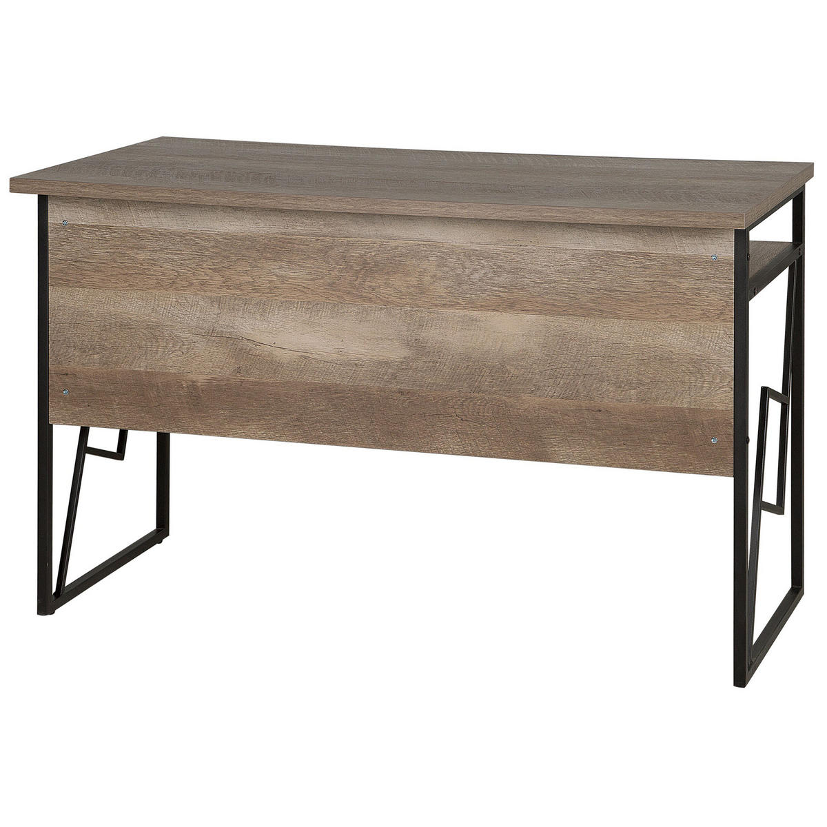SCHREIBTISCH dunkler Holzfarbton 120/60/76 cm Forres - Dunkelgrau, Holzwerkstoff (60/120/76cm) - Beliani