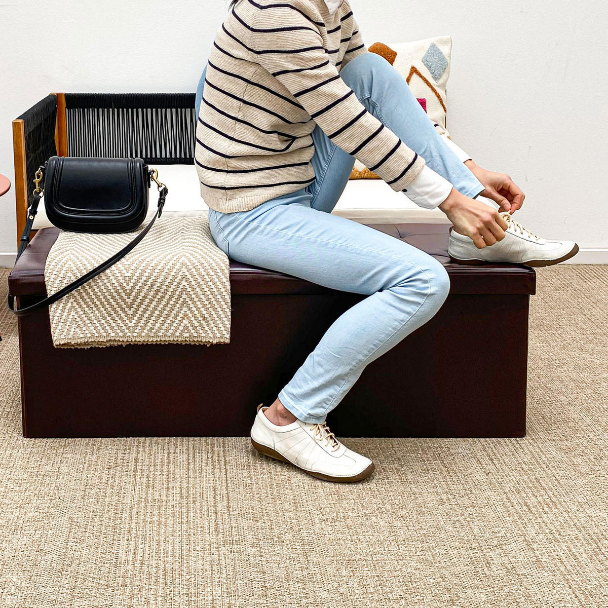 SITZBANK mit Stauraum, 110 cm, 120 Liter, Braun - Braun, Kunststoff (38/38/110cm) - Dunedesign