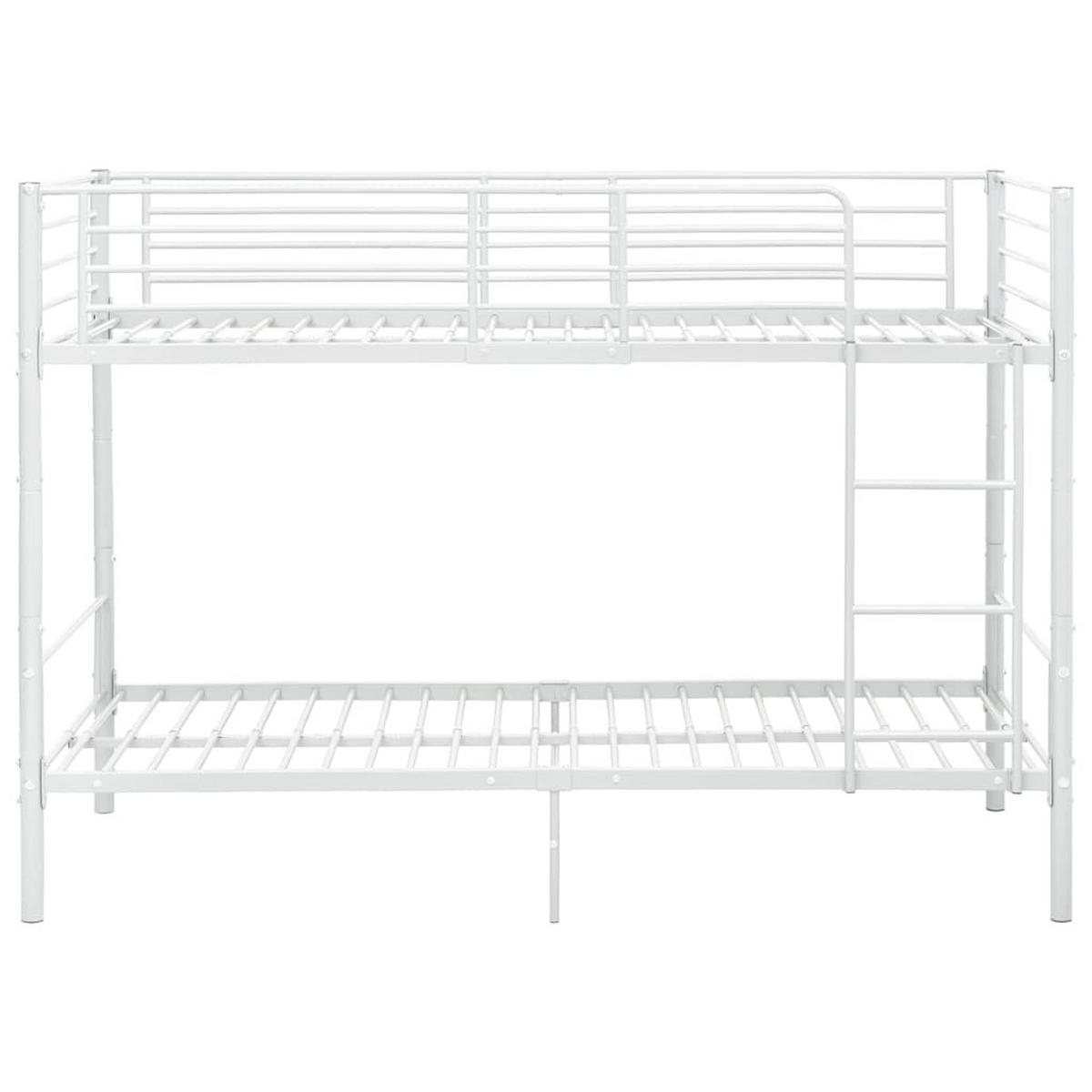 ETAGENBETT WEISS METALL 90×200 CM - Weiß, Metall - vidaXL