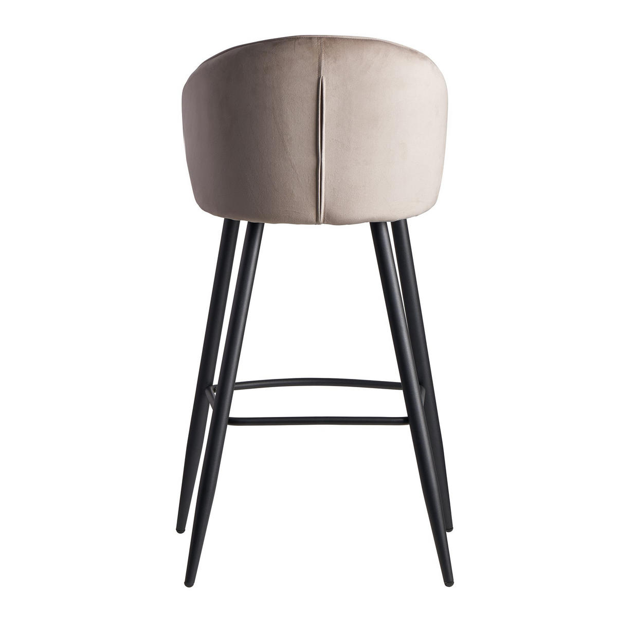 BARHOCKER Samt Metallbeine Skandi-Stil ADIGE, Beige 56x53x103 cm - Beige/Schwarz, Textil/Metall (56/103/53cm) - KADIMA DESIGN