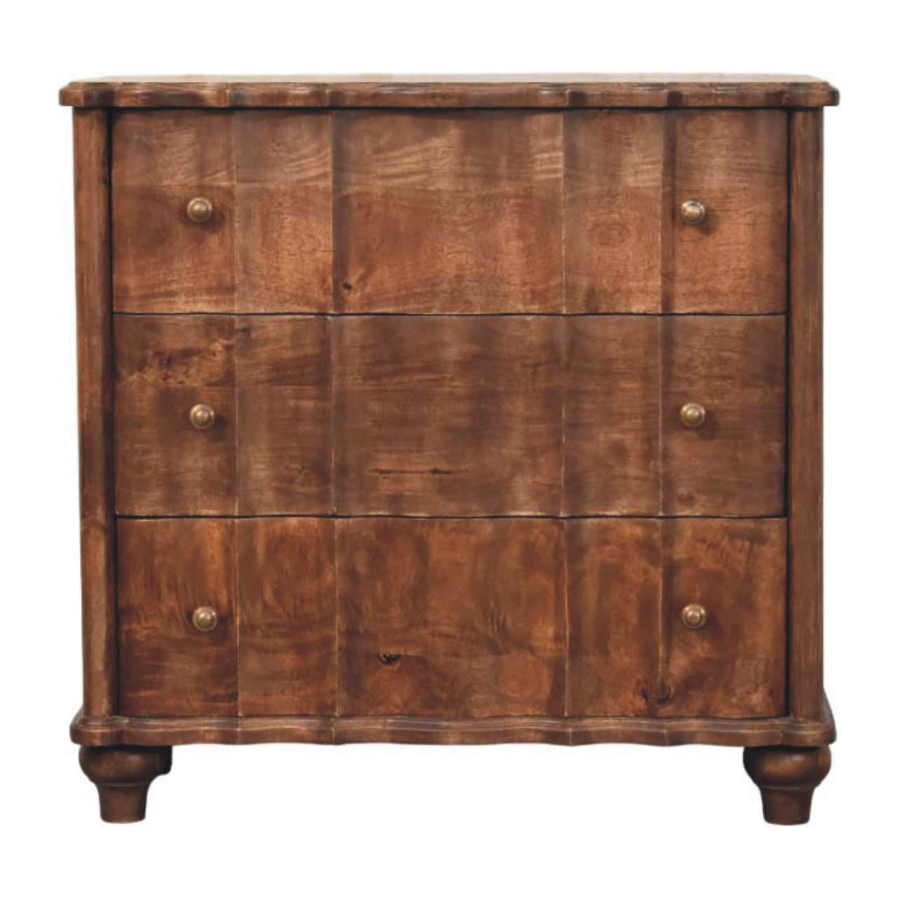 Artisan Furniture MEDIÁLNÍ SKŘÍŇKA s povrchovou úpravou v barvě Wine Wood Oak, 4 zásuvkami, 2 otevřenými policemi, úchytkami T-Bar, hnědá