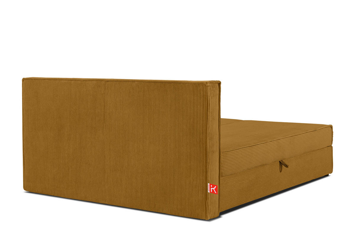 BOXSPRINGBETT ROTI mit Stauraum, gelb - Gelb/Schwarz, Holz/Holzwerkstoff (180/200cm) - KONSIMO®