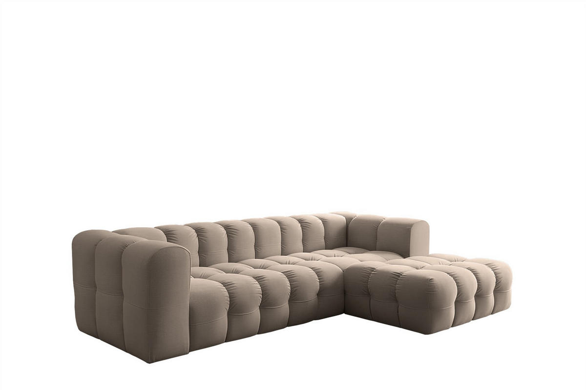 ECKSOFA Solvie In Tiffani - Taupe, Holzwerkstoff/Textil (290/193cm) - Fun Möbel
