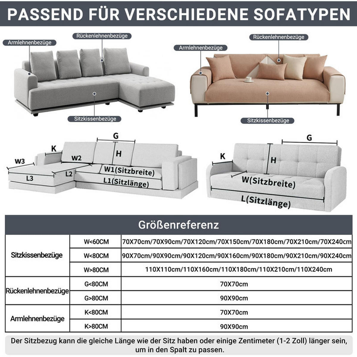 SOFAÜBERWURF Hellbraun 1 Stück - Hellbraun, Textil (70/70cm) - OBOSOE